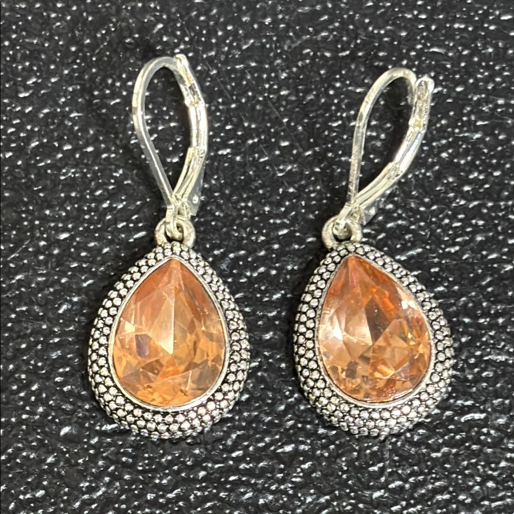 Napier Teardrop Dangle Silver Tone Classy Elegant Earrings